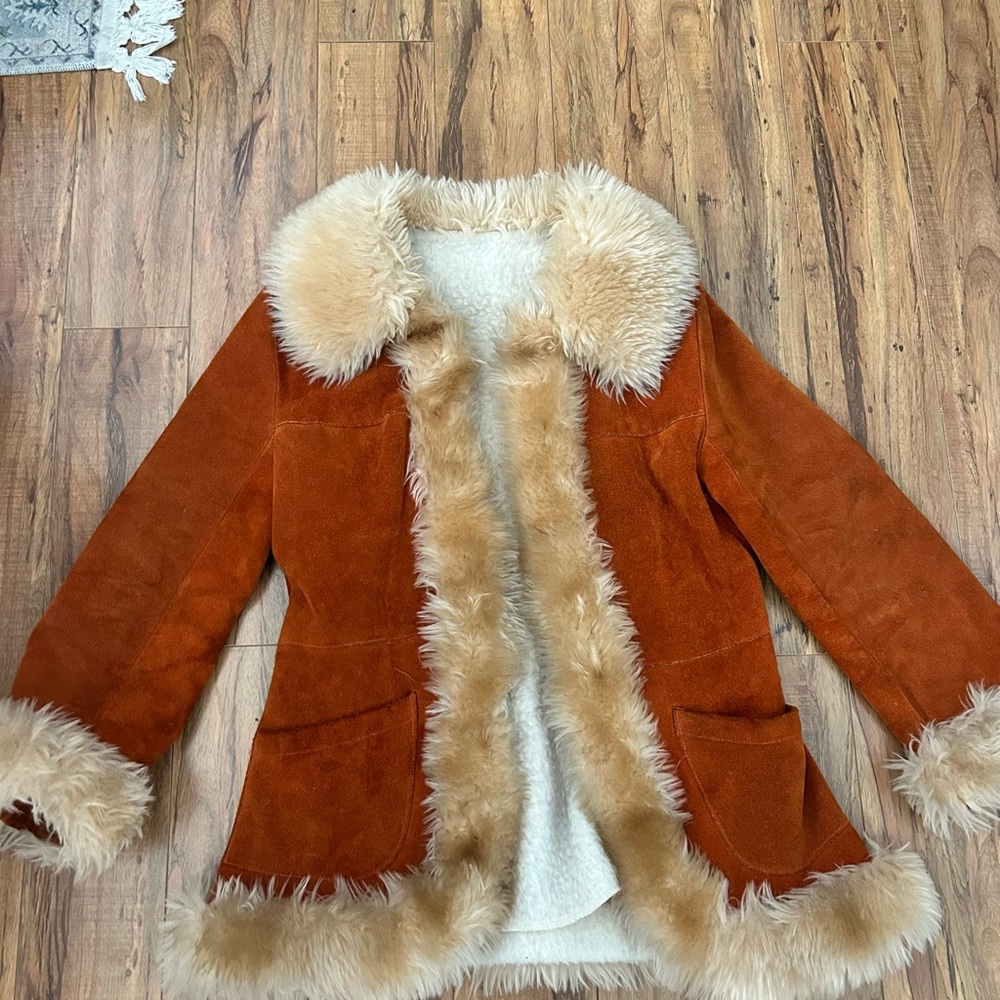 Vintage Orange Penny Lane Suede Jacket